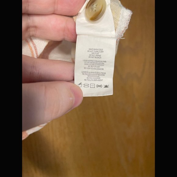 Linen Cropped Button Up Blouse Size L - Picture 5 of 5